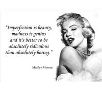 Large (A2 24inch x 16 inch) Life Inspirational Motivational Quote Sign Poster Print Picture (Marilyn Monroe 2 Imperfection is Beauty)