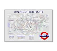Large A2 61x42cm London Underground & Overground Poster Tube Map Route Graphic United Kingdom Print
