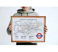 Large A3 42x30cm London Underground & Overground Poster Tube Route Graphic United Kingdom Print