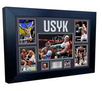 Large A3+ Oleksandr Usyk Display With Logo Undisputed World Cruiserweight Heavyweight Champion Autographed Signed Signature Photo Photograph Picture Frame Boxing Poster Gift (Black Mount)