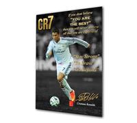 Large A3 Unframed Print Cristiano Ronaldo CR7 Gold Motivational Football Legend Tribute Poster with Signature (Copy) Inspirational Golden Quotes