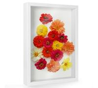 Large A4 3D Shadow Box Frame, 22.8x31.6 cm, Deep Display Case for Table or Wall, Fits Items up to 6.5 cm Thick, Wooden Memory Box for Photos, Crafts, Flowers, Medals, and Tickets (White, 5CM Depth)