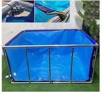Large Above Ground Ponds for Fish, Aquarium Pool with Transparent Window, PVC Canvas Liners with Steel Frame, Holding Tank For Breeding Koi, Easy to Set Up