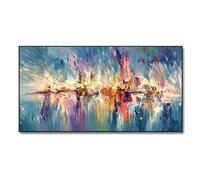 Large Abstract Painting Art Colorful Bloom Flower Poster Canvas Painting For Living Room Wall Art Pictures Home Decorative 80x160cm(31x63in) Frameless