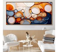 Large Abstract Wall Art: Framed Canvas for Living Room - Colorful Modern Aesthetic Bedroom Decor Above Bed, Office Artwork 2958IN Wood Frame