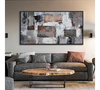 Large Abstract Wall Art - Gray and Black Modern Canvas Wall artwork, Framed Room Wall Decor for Living Room, Bedroom, and Office, Aesthetic Bedroom Wall Art Above Bed, Office Decorations for Work