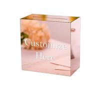 Large Acrylic Card Box DIY for Baby Shower Anniversary Shower Party Supplies rose Aureate, Rose Golden, 24x12x24cm
