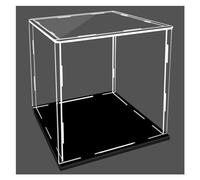 Large Acrylic Clear Figure Display Case, 10 20 30 40 50 60 70 Cm Long Stackable Dustproof Protection Display Box for Car Models Helmet, Alternative Glass Case ( Color : Black base , Size : 35x35x50cm/