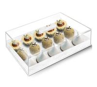 Large Acrylic Rectangular Cake Tray - Multifunctional Rectangle Cake Stand with Clear Cover Lid - Serving Tray - Dessert Holder for Party Home Kitchen - Afternoon Tea Stands (29 ×11.94 × 39 cm)