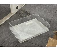 Large Acrylic Rectangular Cake Tray with Lid, Cake Stand 35.6 x 25.4 cm, Clear Cake Display Stand with Cover, Dessert Holder Serving Tray for Cake Pastry Cupcake Cookie Fruit Party Kitchen Wedding