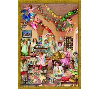 Large Advent Calendar 24 Doors 355 x 260 mm - Victorian Festive Angels and Cherubs - with Glitter and Translucent Windows - RS793 - Traditional Antique German Design