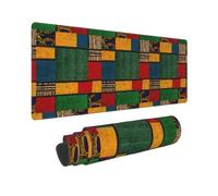 Large African Style Patchwork Print Mouse Pad Office Desk Mat Keyboard pad for Gaming Office&Home,11.8 x 31.5 in