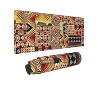 Large African Textile Patchwork Print Mouse Pad Office Desk Mat Keyboard pad for Gaming Office & Home,30 x 80 cm.