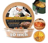 Large Air Fryer Disposable Paper Liner Round, 10 Inch Parchment Liners Non-Stick Fryer Paper Pads Baking Paper Food Grade for 7qt Power XL Air Fryer, Baking Roasting Microwave