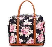 Large Airport Handbag for Women Multiply compartment pockets trolley Sleeve Designer Style (Black)