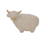 Large Alora Ceramic Highland Cow Sculpture - Rustic Scottish Decor