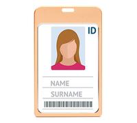 Large Aluminium Metal ID Card Badge Holders by LanyardsTomorrow Vertical Portrait Open Faced Dual Identity Pass Protector Holds Two 7 x 10cm Cards Size 12 x 7.4cm (Rose Gold, Pack of 10)