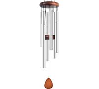 Large Aluminium Wind Chimes 26 Inches to Create a Zen Atmosphere Suitable for Outdoor, Garden, Patio Decoration. Classic Silver Wind Chimes with Wind Catcher Suitable as A Gift for Unisex
