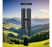 Large Aluminium Wind Chimes 27" Inches to Create an Atmosphere Suitable for Garden,Outdoor,Patio Decoration.Classic Black Wind Chimes with Wind Catcher Suitable as a Gift for Unisex