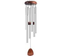 Large Aluminium Wind Chimes 37" Inches to Create a Zen Atmosphere Suitable for Outdoor, Garden, Patio Decoration. Classic Black Wind Chimes with Wind Catcher Suitable as A Gift for Unisex (Silver)