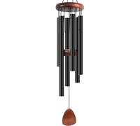 Large Aluminium Wind Chimes 37" Inches to Create a Zen Atmosphere Suitable for Outdoor, Garden, Patio Decoration. Classic Black Wind Chimes with Wind