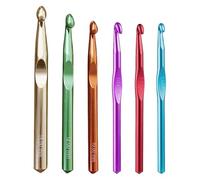 Large Aluminum Crochet Hooks Set 7mm, 8mm, 9mm,10mm, 12mm, 15mm, 6PCS Standard Size Crochet Hooks