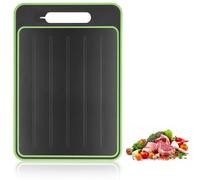 Large Aluminum Cutting Board, 36.5x25x1cm 4 in 1 Cutting Board Defrosting Tray Multifunctional Double Sided Thawing Plate with Built in Knife Sharpener, 14.5x10.2x0.5 in (Black)