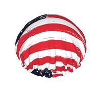 Large American Flag Pattern Waterproof Shower Cap,Elastic Bathing Hair Cap Environmental Protection Hair Bath Caps, Double WaterproofBathing Shower Hat