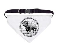Large 'American Male Buffalo Portrait' Dog/Cat/Pet Bandana (PD00063356)