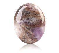 Large Amethyst Crystal Stone, Polished Palm Gifts for Women Men Worry Stone Energy Balancing Stress Relief Meditation Good Luck Gifts Oval Shape Nature Purple Crystals Gemstones