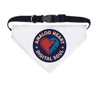 Large 'Analogue Heart, Digital Soul' Dog/Cat/Pet Bandana (PD00065920)