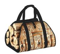 Large Ancient-Egyptian-Civilization Firewood Carrier Bag, 600d Oxford Cloth Log Tote With Reinforced Handles, Open-End Wood Hauling Bag For Fireplace, Wood Stove, Camping And Outdoor Storage