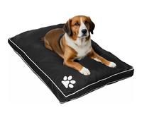 Large and Extra Large Dog Beds Cushion Waterproof Mattresses Washable Zipped Cover With Cushion | Super Soft Cosy Plush Comfy Heavy Duty Dogs Puppy Pet Bed Mattresses Cushions (L,Black)