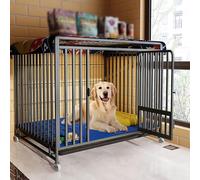 Large and Medium Square Tube Dog Cage, Crate Furniture, Three-sided, Resistant to Gnawing and Biting, with Foot Pad(123x93x105cm)