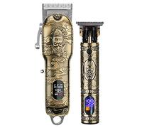 Large and Small Hair Trimmer with LCD Display, All-Metal Body, Adjustable Space, 10W Power, Large Capacity Lithium Cell, 8pcs Limit Combs, 3 Sizes Trimmer Heads, USB Type Energy Way