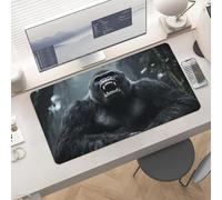 Large Angry Gorilla Desk Mat 24x12 Inch Waterproof Non-Slip Rubber Desk Pad for Office Home Gaming Remote Work Foldable Portable Mousepad for Keyboard Laptop Desktop Accessories