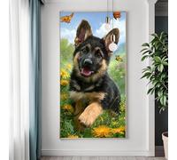 Large Animal Diamond Art Kits Adults, 5D Diamond Painting Dog Crystal Art Kits for Adults Beginner, DIY Square Full Drill Gem Painting Canvas Arts and Crafts Pictures for Room Decor 100x200 cm B-0