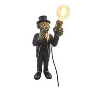 Large Animal in Suit Lamp Light Bulb Holder Figurine Quirky Lighting Decor (Black, Monkey)