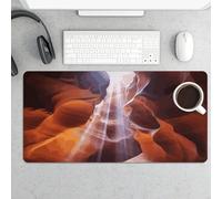 Large Antelope Canyon Desk Mat 24x12 Inch Waterproof Non-Slip Rubber Desk Pad for Office Home Gaming Remote Work Foldable Portable Mousepad for Keyboard Laptop Desktop Accessories
