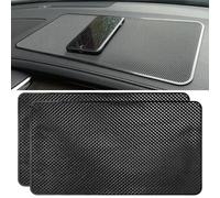 Large Anti-Slip Dashboard Sticky Pad, 27 x 15cm Gel Car Dirt Mat, PU Magic Self Adhesive Heat Resistant Mat for Cars, Kitchens & Offices - 2 Pack