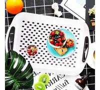 Large Anti Slip Serving Tray Rubber Grip Handles Non Slip Dinner Lap Tray 41Cm