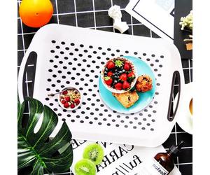 Large Anti Slip Serving Tray Rubber Grip Handles Non Slip Dinner Lap Tray 41Cm