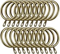 Large Antique Brass Curtain Pole Rings 30mm Strong Metal Curtain Hanging Rings Sliding Eyelet Rings Hanging Rings Pack of 36.