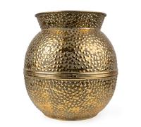 Large Antique Gold Rounded Vase