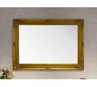 Large Antique Gold Wood Frame Wall Mirror 90cm x 65cm Downton Interiors Gold L