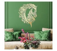 Large Arabian Horse Wall Stencil for Painting 80cmx103cm Zoomorphic Arabic Calligraphy Art Template Reusable Tribal Animal Head Design for Living Room, Office Islamic Home Décor