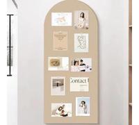 Large Arch Felt Bulletin Board for Walls Decor,Curved Felt Wall Tiles with 20 Pushpins,9mm Thick Pin Boards Picture Board for Home Office Studio (Dark Camel,60×80cm)