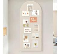 Large Arch Felt Bulletin Board for Walls Decor,Curved Felt Wall Tiles with 20 Pushpins,9mm Thick Pin Boards Picture Board for Home Office Studio (Light Camel,60×80cm)
