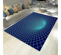 Large Area Rug 3D Abstract Geometric Texture With Stripes Printed Carpet For Living Room Bedroom Kitchen Bathroom Modern Home Decor Non-Slip Flannel Sofa Table Rug Kids Play Mat 100 X 1-8301276987679