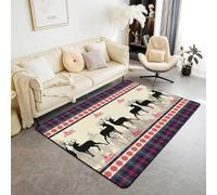 Large Area Rug 3D Animal Elk Printed Carpet For Living Room Bedroom Kitchen Bathroom Modern Home Decor Non-Slip Flannel Sofa Table Rug Kids Play Mat 180 X 280 Cm /5574703349954